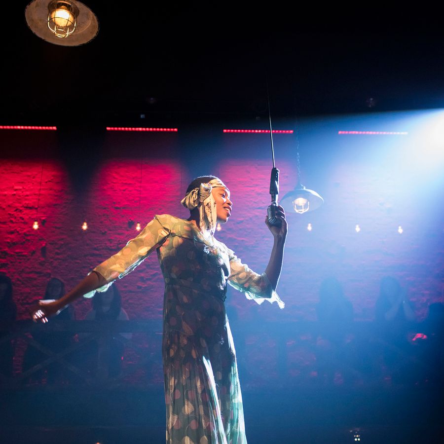 Gloria Obianyo in The Resistible Rise of Arturo Ui at the Donmar Warehouse directed by Simon Evans. Photo Helen Maybanks.
