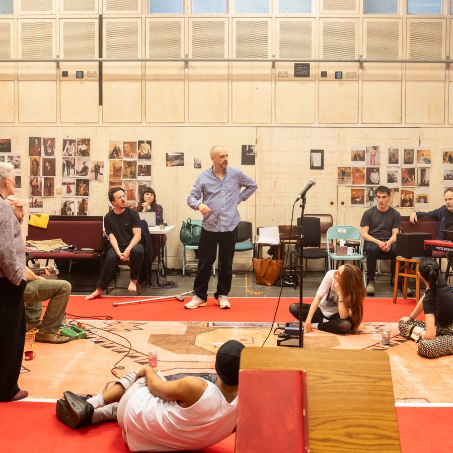The company of THE CHERRY ORCHARD in rehearsals at the Donmar
